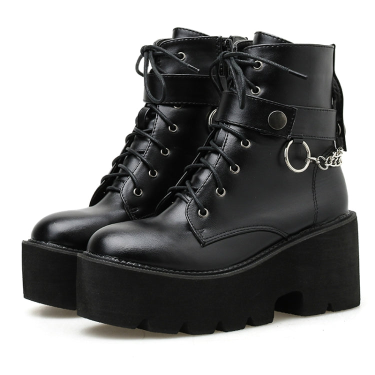 Platform - Soled Martin Boots Side Zipper Handsome Ankle Boots, 36, 38