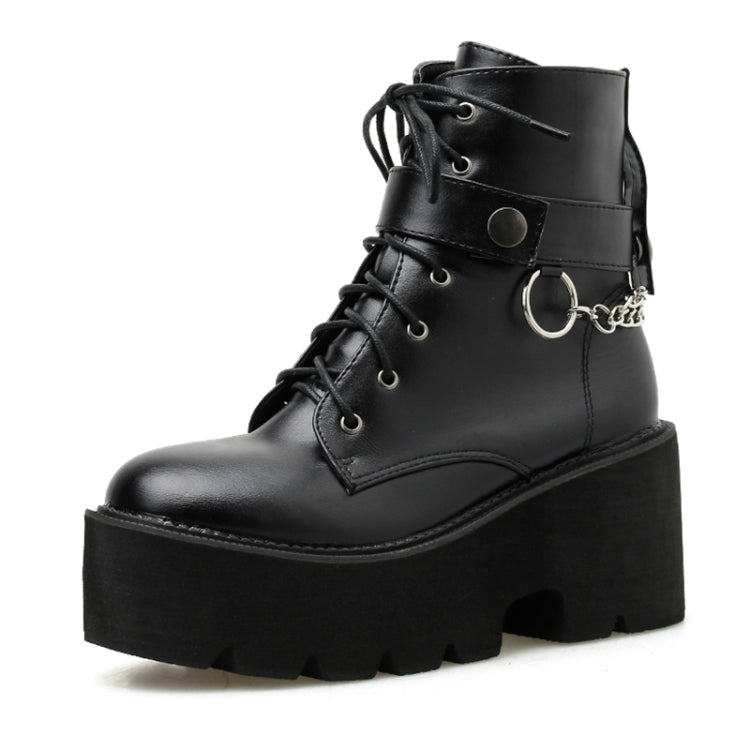 Platform - Soled Martin Boots Side Zipper Handsome Ankle Boots, 36, 38