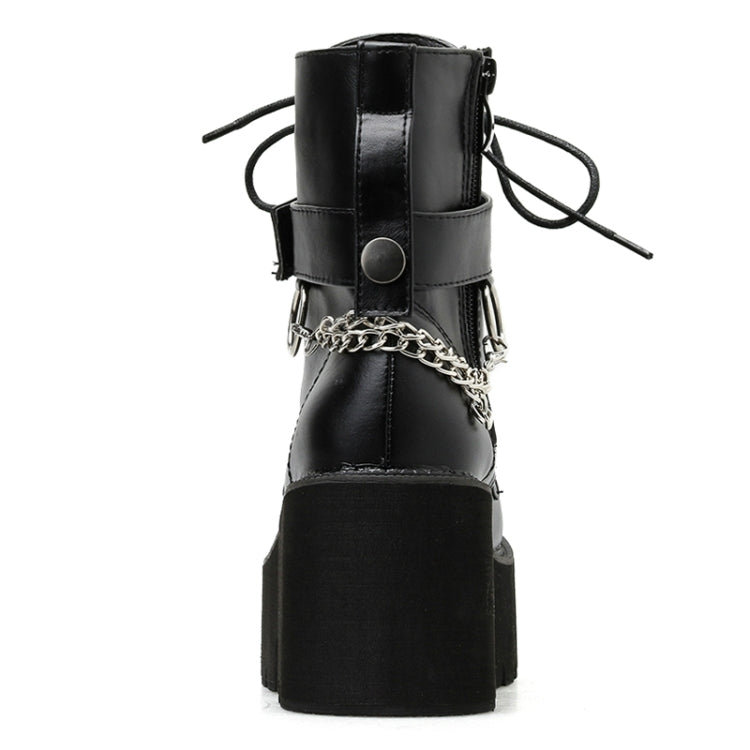 Platform - Soled Martin Boots Side Zipper Handsome Ankle Boots, 36, 38