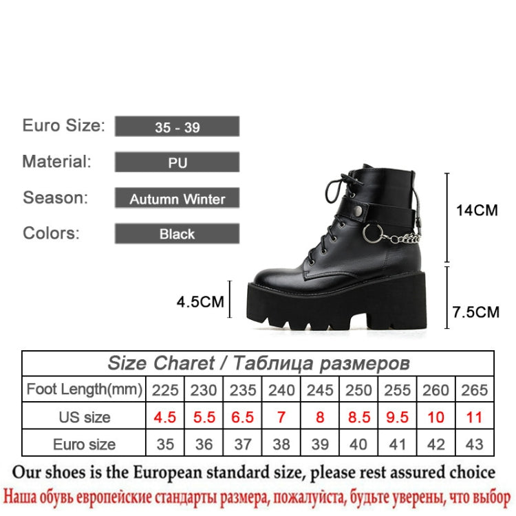 Platform - Soled Martin Boots Side Zipper Handsome Ankle Boots, 36, 38