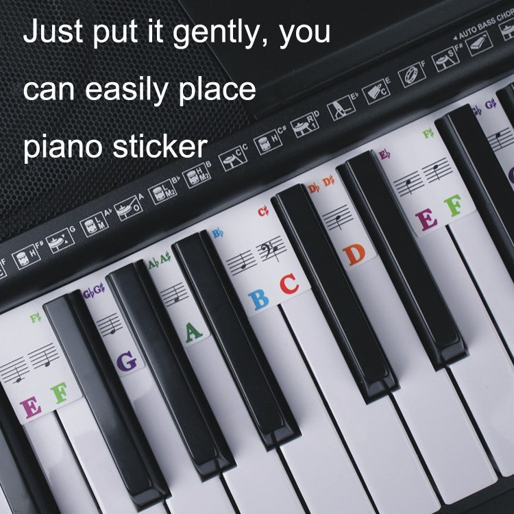 Children Beginner Piano Keyboard Color Stickers Musical Instrument Accessories, Imitation Piano Keys 61 Keys, Piano Keys 61 keys