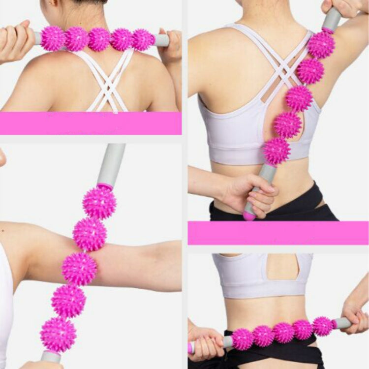 5 Ball Muscle Massage Relax Hedgehog Ball Yoga Stick Roller Stick