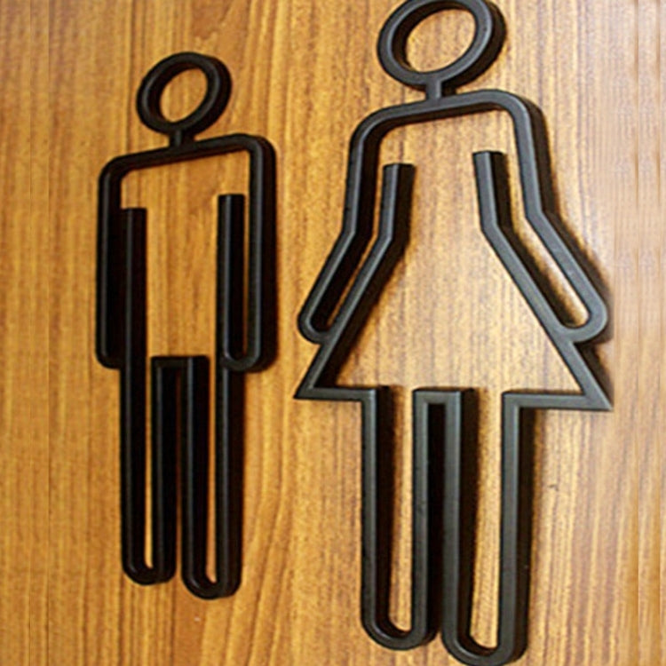2 PCS Acrylic Toilet Symbol Adhesive Backed Bathroom Toilet Door Sign for Hotel, Toilet Sign(Gold), Toilet Sign(Black), Toilet Sign(Silver)