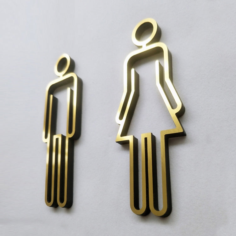 2 PCS Acrylic Toilet Symbol Adhesive Backed Bathroom Toilet Door Sign for Hotel, Toilet Sign(Gold), Toilet Sign(Black), Toilet Sign(Silver)