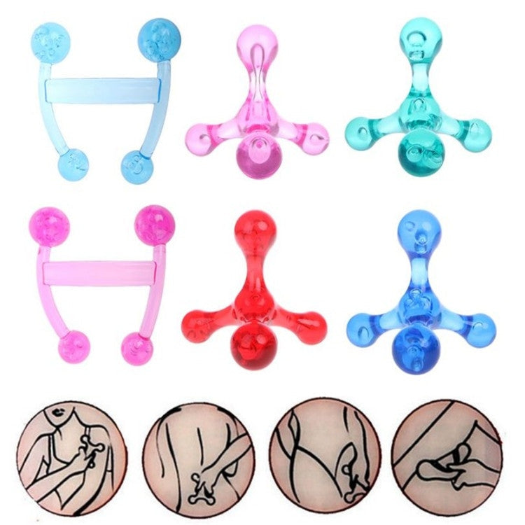Frog Type Massager Manual Balance Four Ball Massager Waist Massage Ball, Four-ball Blue, Four-ball Green