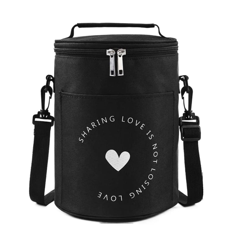 Round Lunch Bag Insulated Lunch Box Foldable & Portable Lunch Tote, L, M