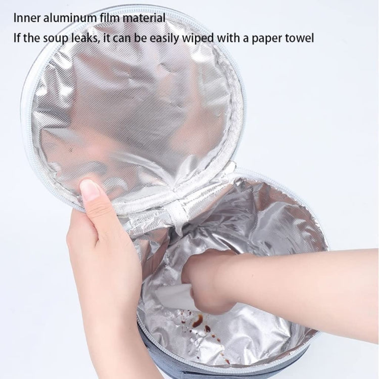 Round Lunch Bag Insulated Lunch Box Foldable & Portable Lunch Tote, L, M