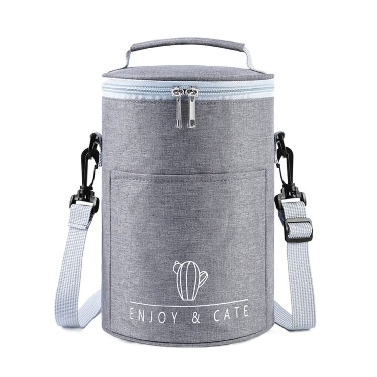 Round Lunch Bag Insulated Lunch Box Foldable & Portable Lunch Tote, L, M