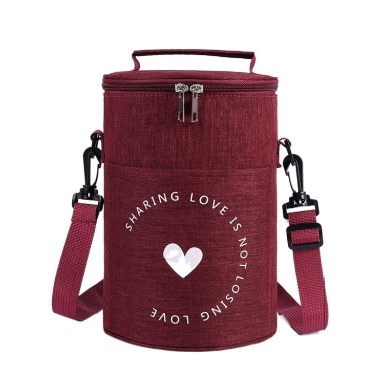 Round Lunch Bag Insulated Lunch Box Foldable & Portable Lunch Tote, L, M