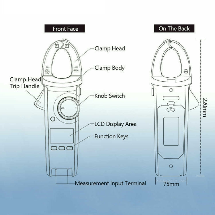Digital Clamp Meter AC DC Voltage Detector, UT213A 400A, UT213B 400A, UT213C 400A