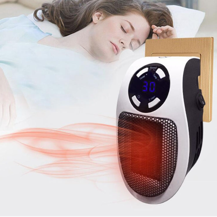 Mini Plug-in LCD Timing Electric Heater Office Home Heater Foot Warmer, With Remote Control EU, With Remote Control US 110v