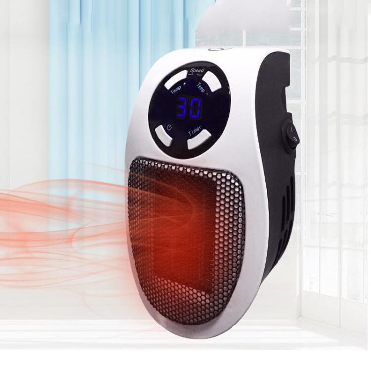 Mini Plug-in LCD Timing Electric Heater Office Home Heater Foot Warmer, With Remote Control EU, With Remote Control US 110v