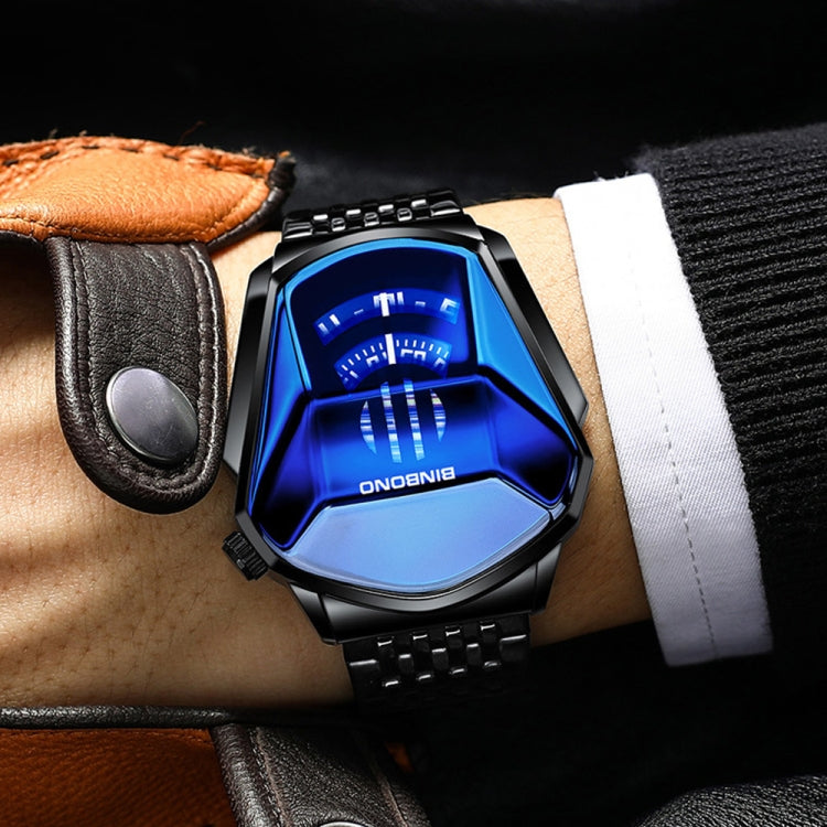 BINBOND Locomotive Concept Watch Men Live Black Technology Watch, Gold Net Belt Full Gold Blue Face, Gold Net Belt Full Gold Gold Face, Black Net Belt Black Steel Blue Face, Black Net Belt Black Steel White Face, White Net Belt White Steel Blue Face   ...
