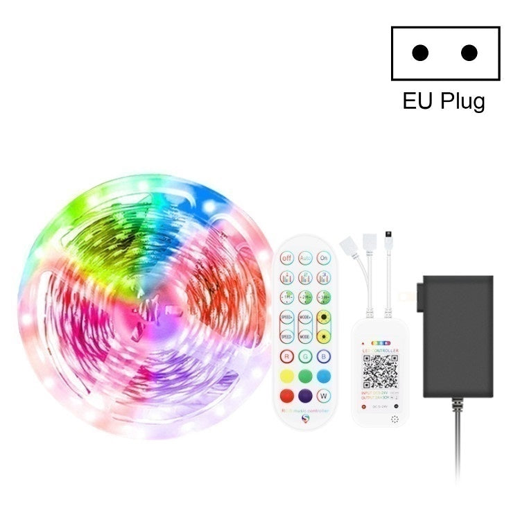 Bluetooth Suit Smart Music Sound Control Light Strip Waterproof 5050 RGB Colorful Atmosphere LED Light Strip With 24-Keys Remote Control, 5M 150 LEDs, 5M 300 LEDs, 10M 300 LEDs, 10M 600 LEDs, 15M 450 LEDs, 20M 360 LEDs