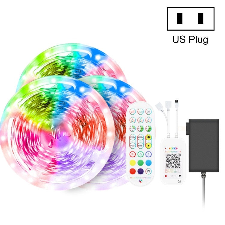 Bluetooth Suit Smart Music Sound Control Light Strip Waterproof 5050 RGB Colorful Atmosphere LED Light Strip With 24-Keys Remote Control, 30M 540 LEDs