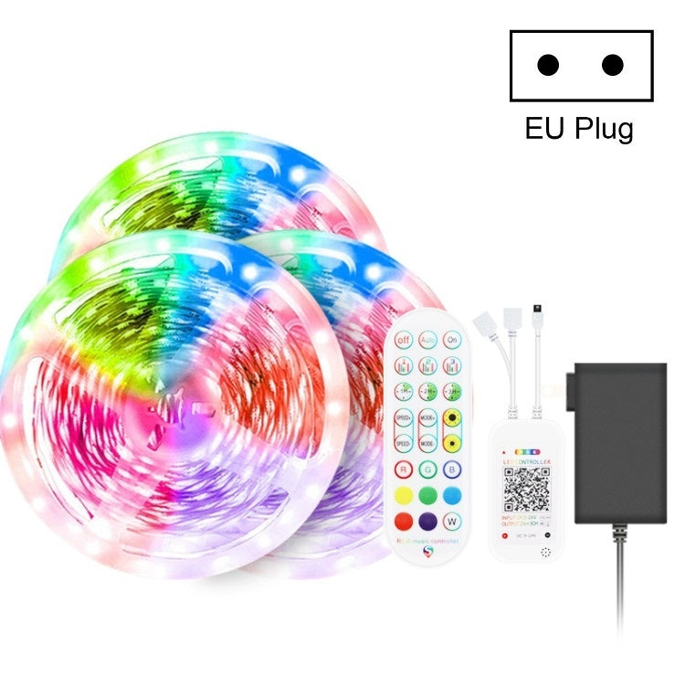 Bluetooth Suit Smart Music Sound Control Light Strip Waterproof 5050 RGB Colorful Atmosphere LED Light Strip With 24-Keys Remote Control, 30M 540 LEDs