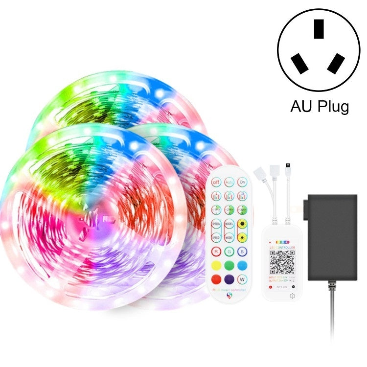 Bluetooth Suit Smart Music Sound Control Light Strip Waterproof 5050 RGB Colorful Atmosphere LED Light Strip With 24-Keys Remote Control, 30M 540 LEDs