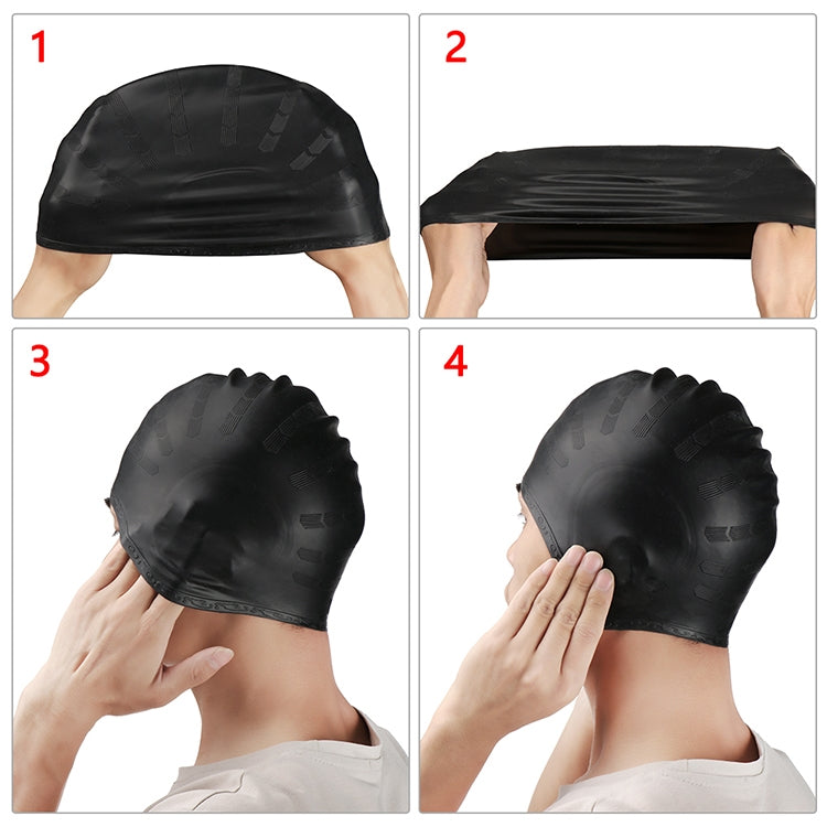 Silicone Ear Protection Waterproof Swimming Cap for Adults with Long Hair, Long Hair Swimming Cap(Black), Long Hair Swimming Cap(Blue), Long Hair Swimming Cap(Pink), Long Hair Swimming Cap(Silver), Long Hair Swimming Cap(Yellow)                        ...