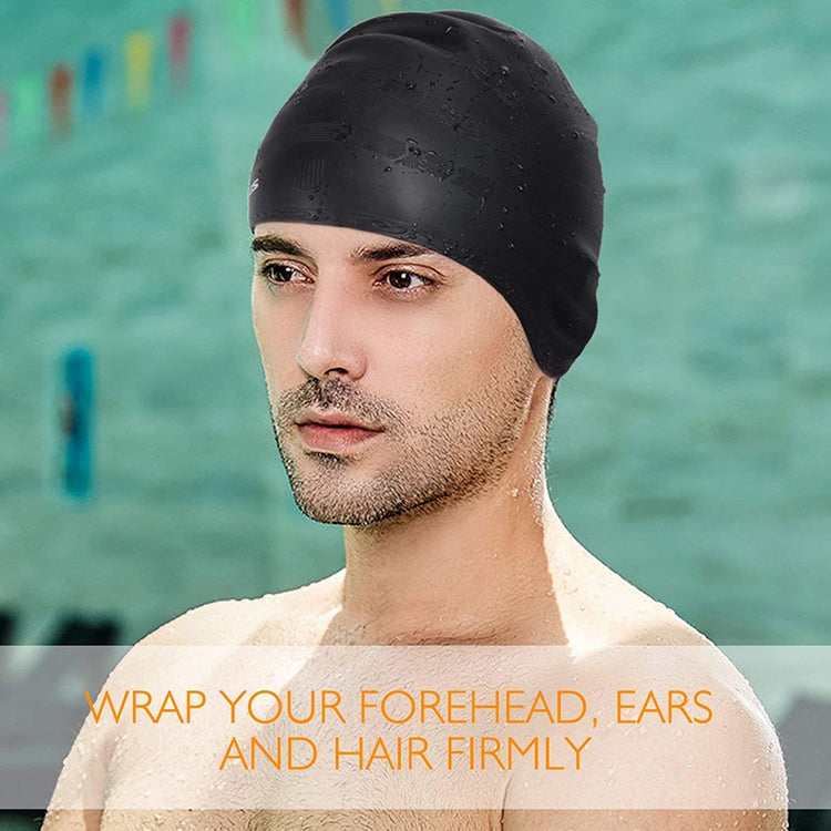 Silicone Ear Protection Waterproof Swimming Cap for Adults with Long Hair, Long Hair Swimming Cap(Black), Long Hair Swimming Cap(Blue), Long Hair Swimming Cap(Pink), Long Hair Swimming Cap(Silver), Long Hair Swimming Cap(Yellow)                        ...