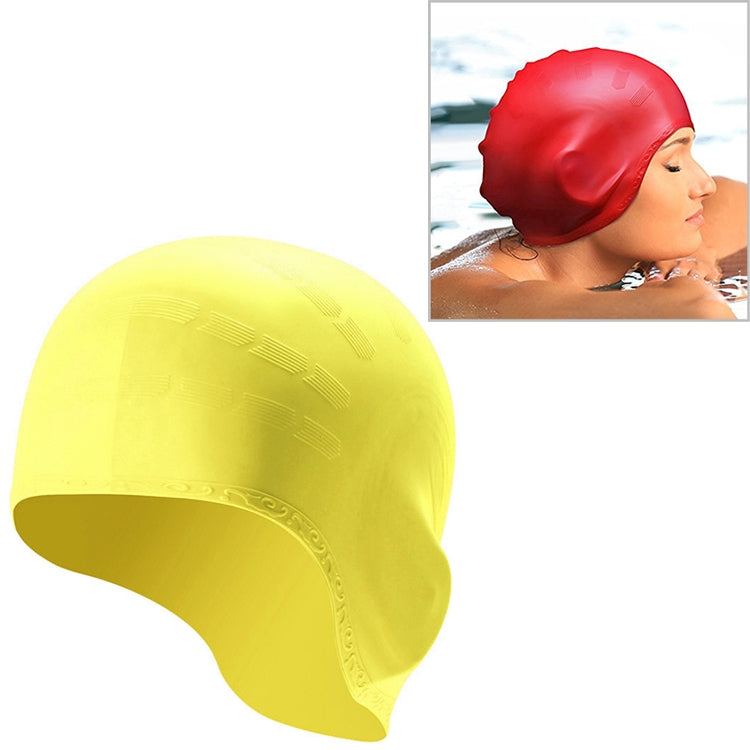 Silicone Ear Protection Waterproof Swimming Cap for Adults with Long Hair, Long Hair Swimming Cap(Black), Long Hair Swimming Cap(Blue), Long Hair Swimming Cap(Pink), Long Hair Swimming Cap(Silver), Long Hair Swimming Cap(Yellow)                        ...