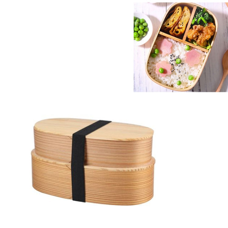 Wood Environmental Protection Tableware Portable Lunch Box Bento Box, Single Layer, Double Layer