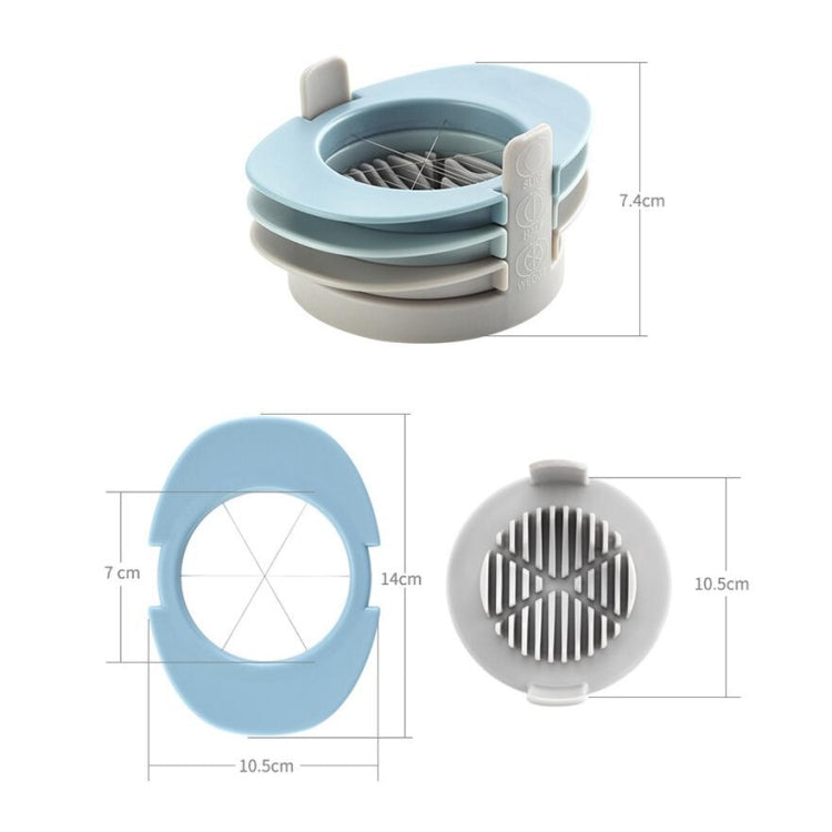 3 in 1 Multifunctional Egg Cutter Half-cut Egg Tool, Orange, Colorful