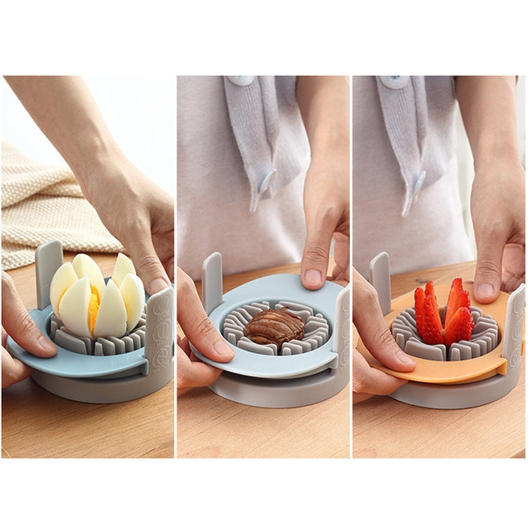 3 in 1 Multifunctional Egg Cutter Half-cut Egg Tool, Orange, Colorful
