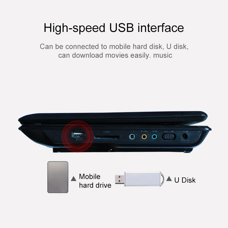 7.8 inch Portable DVD with TV Player, Support SD / MMC Card / Game Function / USB Port, 7.8 inch UK Plug, 7.8 inch AU Plug, 7.8 inch EU Plug, 7.8 inch US Plug