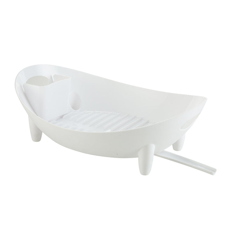Tableware Storage Drain Dish Rack Multi-function Kitchen Utensil Rack, White, Gray