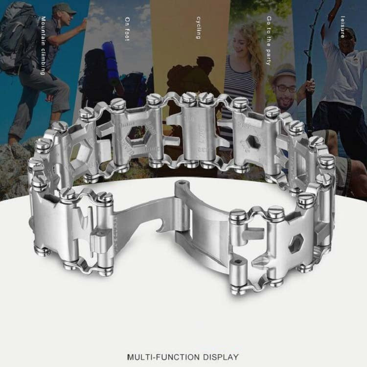 Multifunctional Stainless Steel Outdoor Survive Tool Bracelet for Men