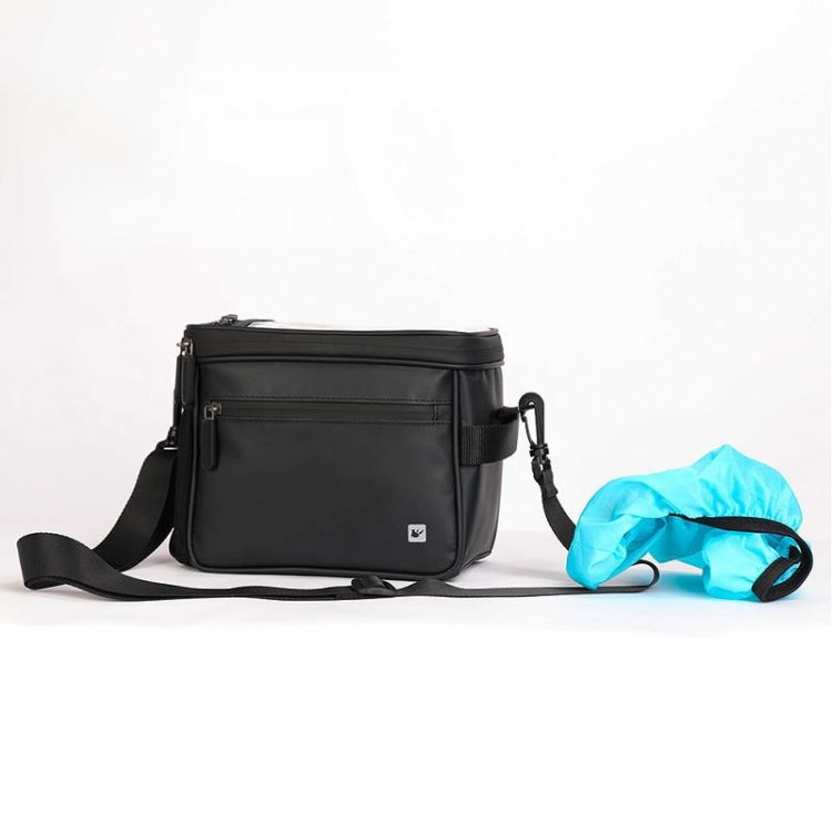 Rhinowalk Bicycle Front Handle Bag Camera Bag Waterproof 7.5 inch Large Touch Screen Navigation Mobile Phone Bag Bicycle Bag, Dark Gray, Carbon Fiber Black Green, Matt Full Black, Matt Black Green