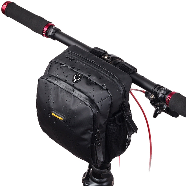 Rhinowalk Bicycle Front Bag Waterproof Handlebar Bag Folding Bike Front Bag Large Capacity Riding Bag, Matt Black, Carbon Fiber Pattern