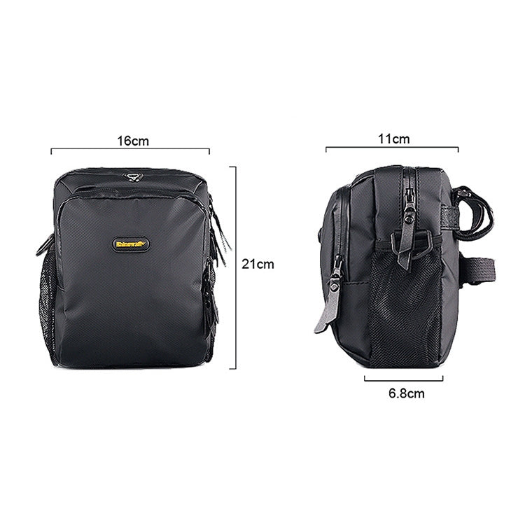 Rhinowalk Bicycle Front Bag Waterproof Handlebar Bag Folding Bike Front Bag Large Capacity Riding Bag, Matt Black, Carbon Fiber Pattern