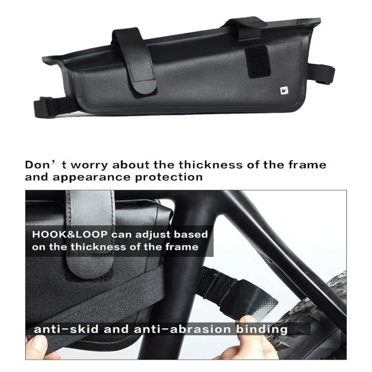 Rhinowalk Bicycle Front Beam Triangle Bag TPU Waterproof Mountain Road Bike Long-distance Riding Saddle Bag, Rhinowalk 2.2L Bicycle Front Beam Bag