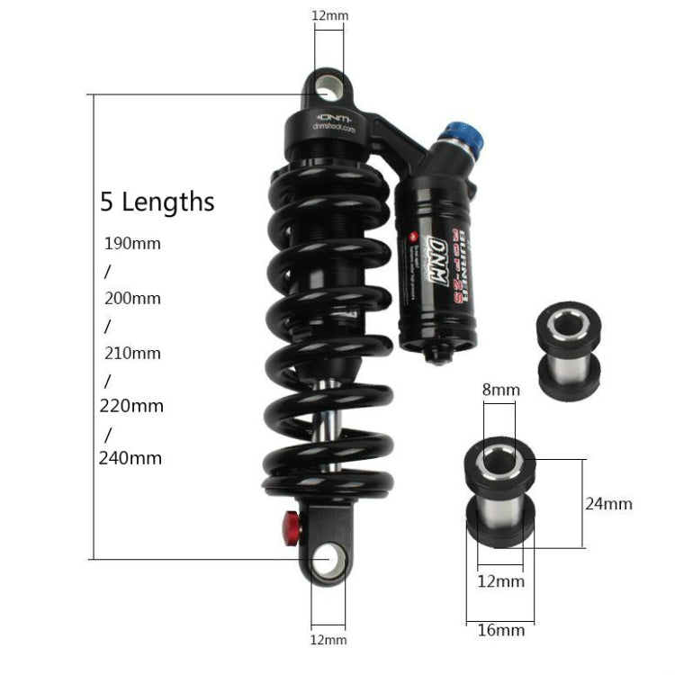 DNM RCP2S Mountain Bike Oil Spring Rear Shock Absorber Soft Tail Frame Rear Bladder, 200mm, 210mm, 220mm
