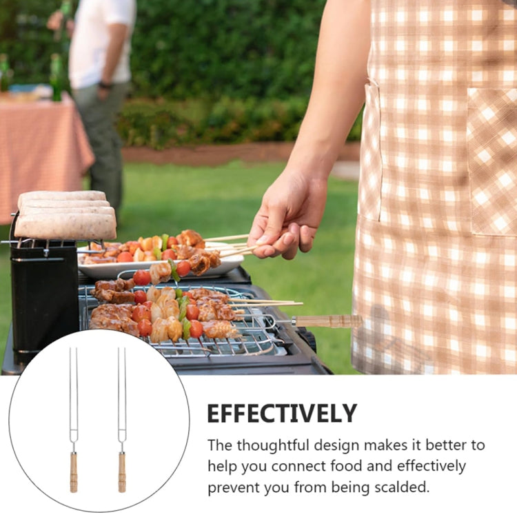 Stainless Steel Barbecue Skewers Barbecue Fork U-shaped Barbecue Fork, Spec: 6pcs + 2  Sweeps, 6 PCS, 4 PCS