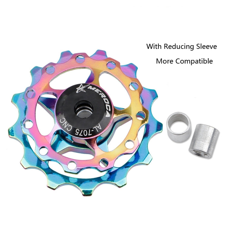 MEROCA Metal Bearings Mountain Bike Road Bike Rear Derailleur Guide Wheel 11T/13T Guide Wheel, 11T Black, 11T Red, 13T Red, 11T Blue, 13T Blue, 11T Purple, 13T Purple, 11T Silver, 13T Silver, 11T Electroplating Colorful, 13T Electroplating Colorful