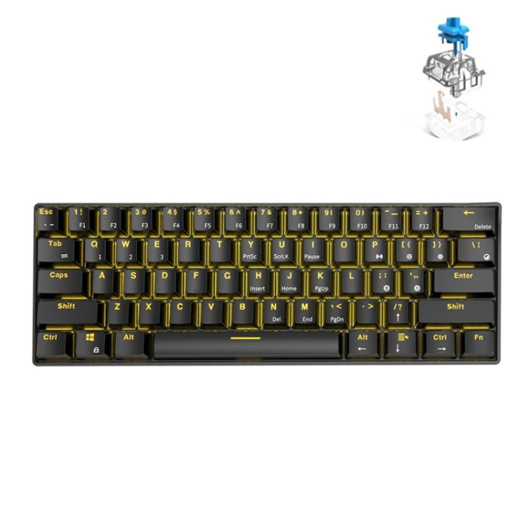 RK61 61 Keys Bluetooth / Wireless Dual Modes Tablet Mobile Gaming Mechanical Keyboard, Cable Length: 1.5m, Tea Shaft, Green Shaft, Red Shaft