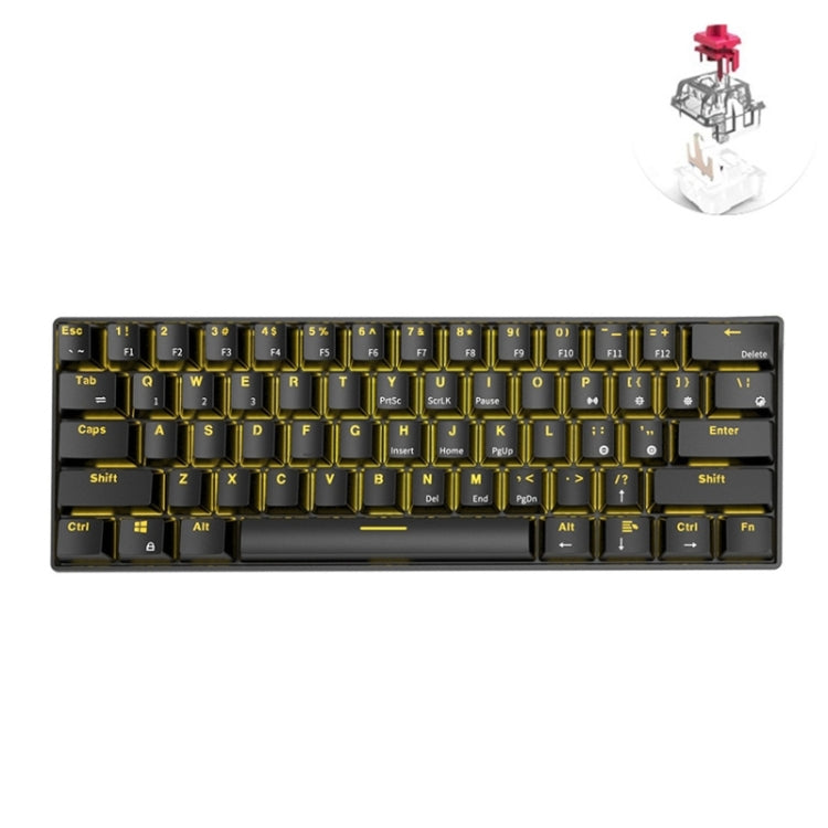 RK61 61 Keys Bluetooth / Wireless Dual Modes Tablet Mobile Gaming Mechanical Keyboard, Cable Length: 1.5m, Tea Shaft, Green Shaft, Red Shaft