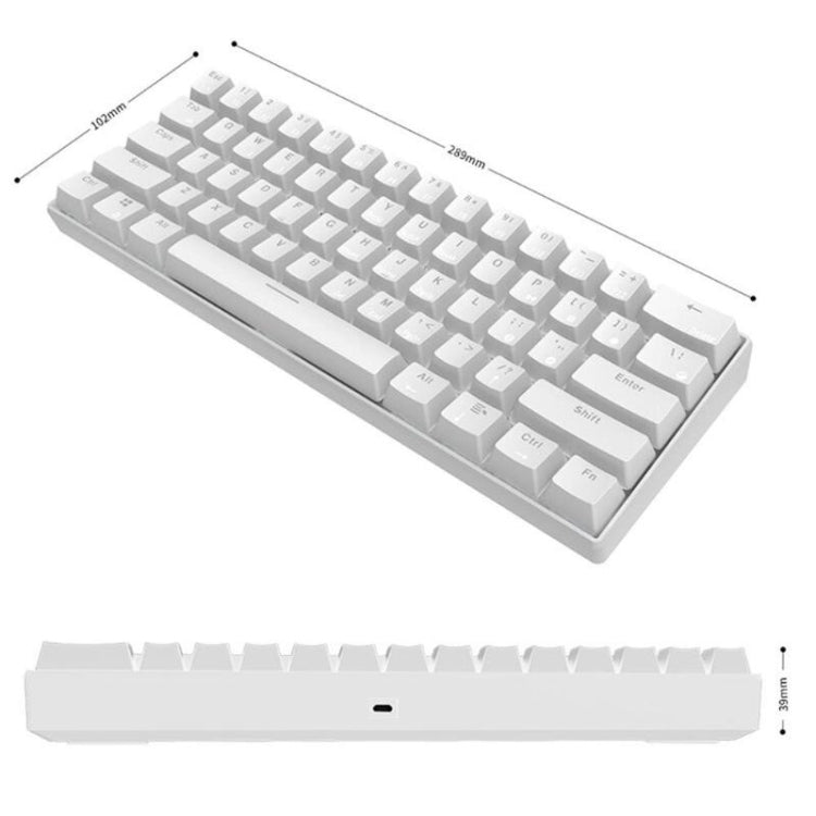 RK61 61 Keys Bluetooth / Wireless Dual Modes Tablet Mobile Gaming Mechanical Keyboard, Cable Length: 1.5m, Tea Shaft, Green Shaft, Red Shaft