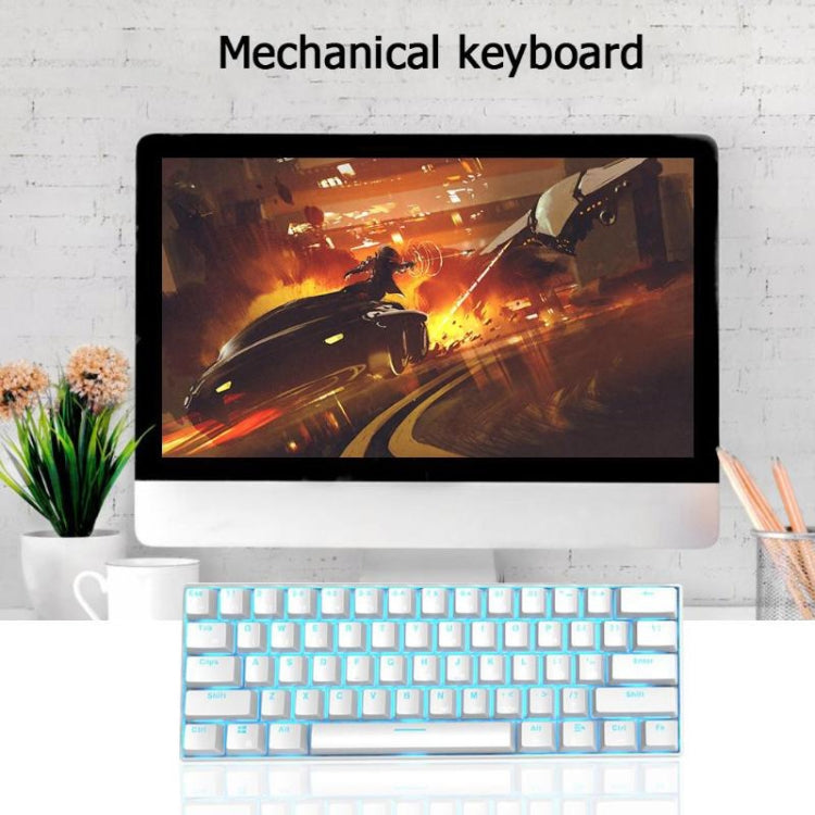 RK61 61 Keys Bluetooth / Wireless Dual Modes Tablet Mobile Gaming Mechanical Keyboard, Cable Length: 1.5m, Tea Shaft, Green Shaft, Red Shaft