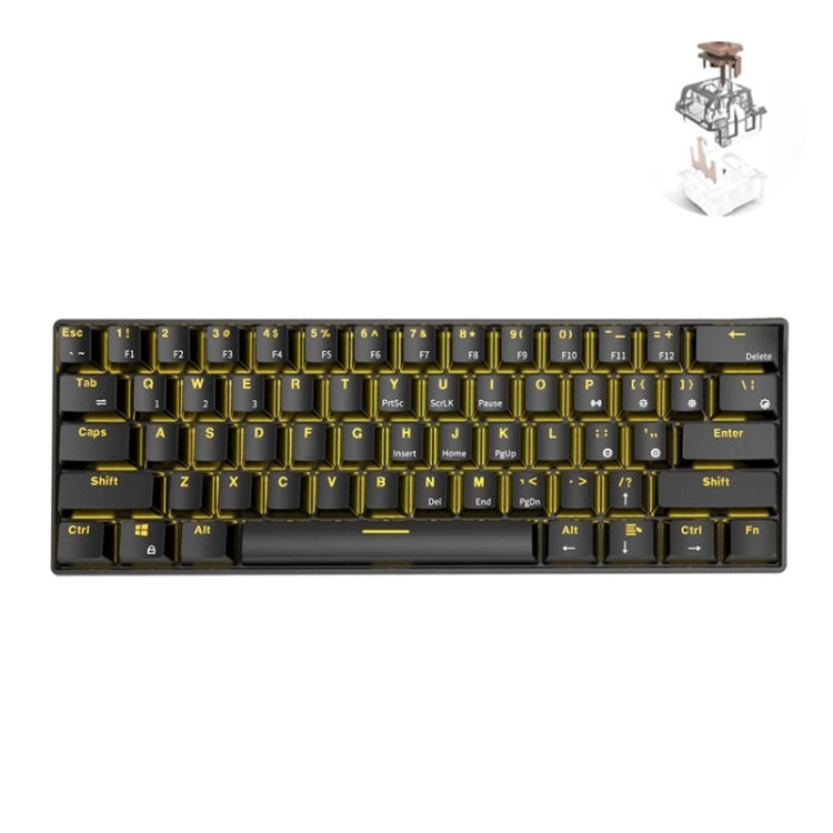RK61 61 Keys Bluetooth / Wireless Dual Modes Tablet Mobile Gaming Mechanical Keyboard, Cable Length: 1.5m, Tea Shaft, Green Shaft, Red Shaft