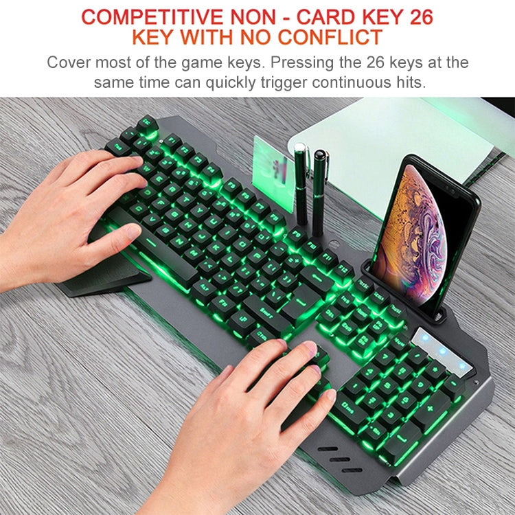 618 Internet Cafe Game Manipulator Keyboard and Mouse Set, Cable Length: 1.6m, Black, Silver White