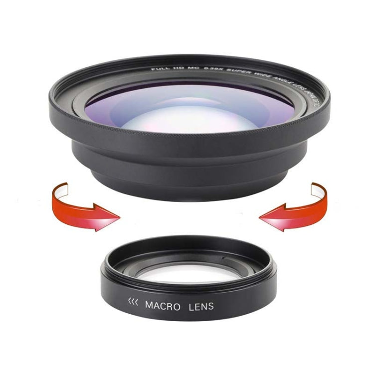72mm 2 in 1 0.39X Wide Angle Lens + Macro Lens, 72mm