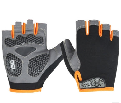 Cycling Shock Absorbing Anti-Slip Gloves Fitness Weight Lifting Training Half-finger Gloves, M, L, XL