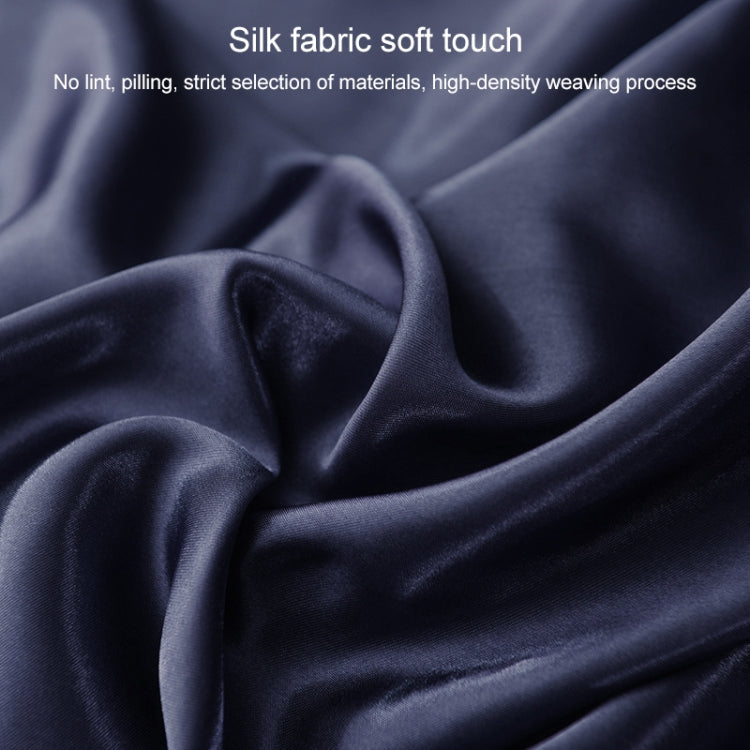 Home Ice Silk Simulation Silk Four-Piece Pillowcase Flat Sheet Fitted Sheet Set, US-King:198x203x35cm, UK-SK:180x200x35cm, US-King: 198x203x35cm