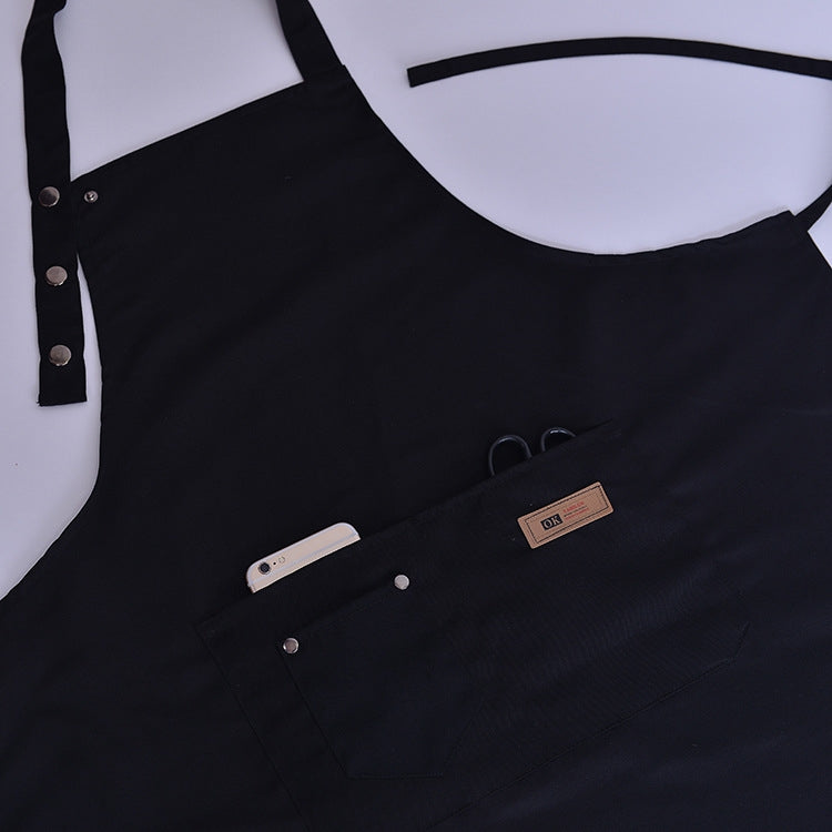 Pure Color Cooking Kitchen Apron For Woman Men Chef Waiter Cafe Shop BBQ Hairdresser Aprons