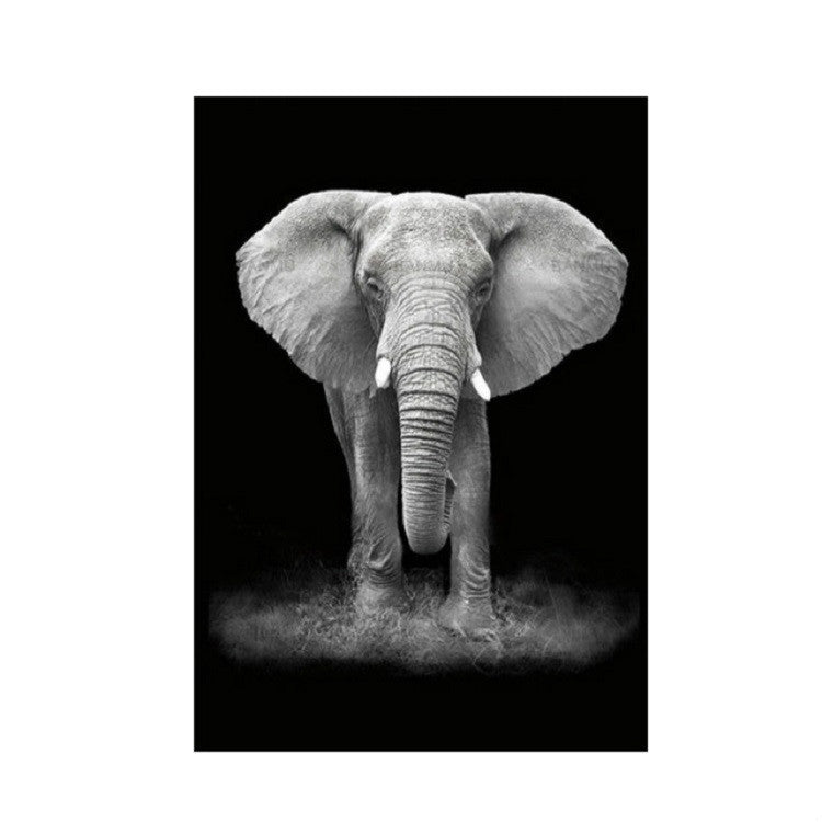 Simple Black and White Animal Decoration Painting Study Living Room Sofa Background Wall Painting Without Frame, 21X30cm