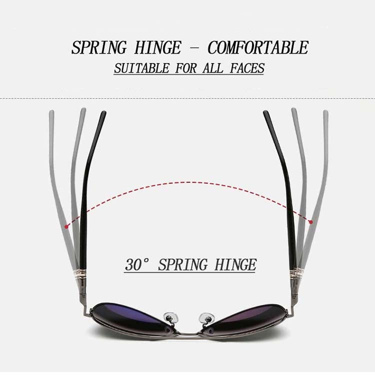 Men Oversized Aviation Metal Frame Spring Temple Polarized Sunglasses Male  Pilot Male Driving Sun Glasses, Black Frame, Gun Grey Frame, Coffee Frame, Silver Frame