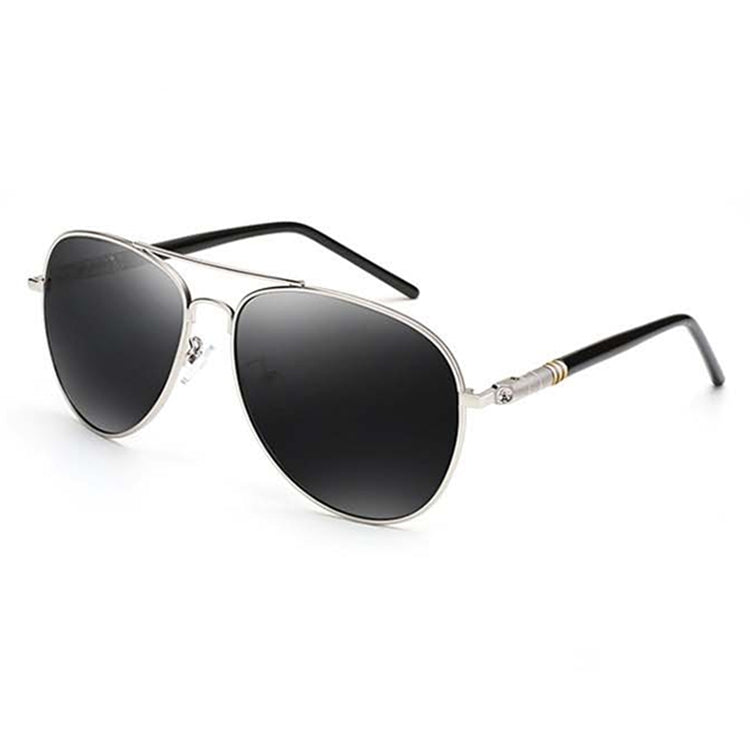 Men Oversized Aviation Metal Frame Spring Temple Polarized Sunglasses Male  Pilot Male Driving Sun Glasses, Black Frame, Gun Grey Frame, Coffee Frame, Silver Frame